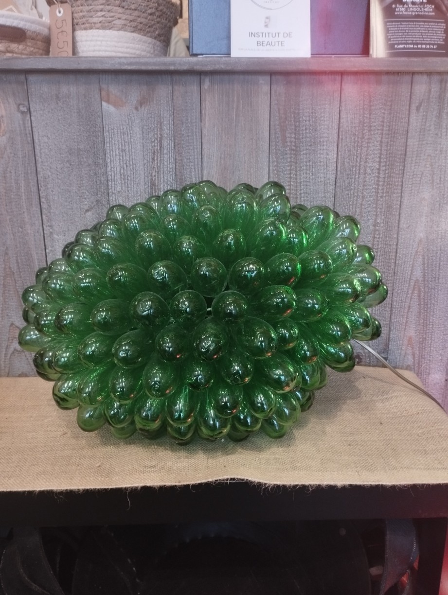 Lampe Verre Soufflé - Vert (Taille Grand)